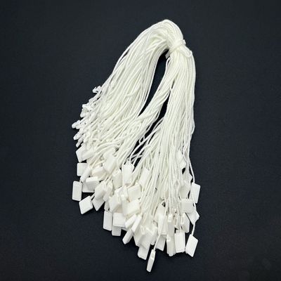 Cuerdas de fijación de etiquetas de plástico de nylon blanco rectangular ODM