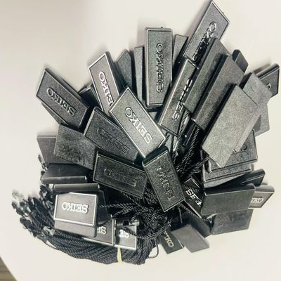 Resistente a la intemperie 3 pulgadas Negro colgar etiqueta cuerda colgante etiqueta hilo 100pcs