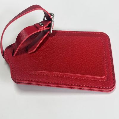 Bolso rojo haciendo accesorios etiqueta de cuero personalizada