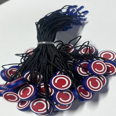 Precio circular Etiqueta de prendas de vestir Fijación de oro hilo de poliéster negro en relieve