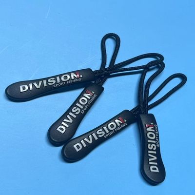 Las cuerdas del tirador de cremallera de caucho de nylon de plástico negro OEM