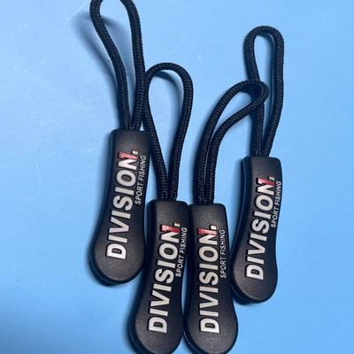 Las cuerdas del tirador de cremallera de caucho de nylon de plástico negro OEM