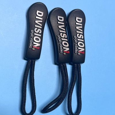Las cuerdas del tirador de cremallera de caucho de nylon de plástico negro OEM