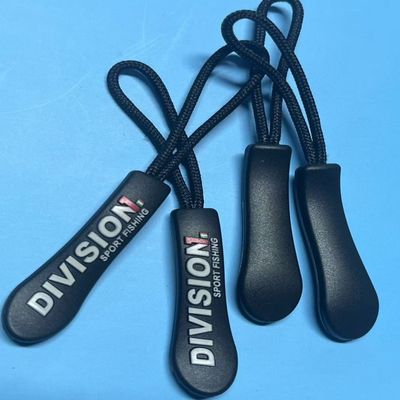 Las cuerdas del tirador de cremallera de caucho de nylon de plástico negro OEM