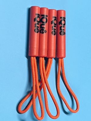 Inmune de plástico de color naranja con cuerda de balanceo tirador de cremallera para ropa