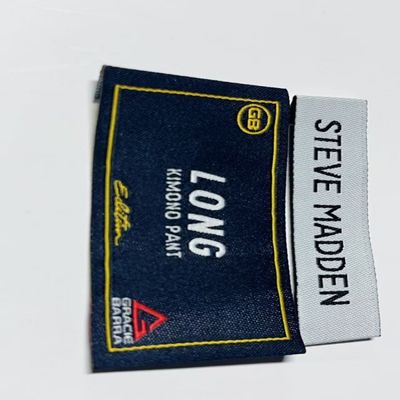 Etiquetas de ropa tejida bordada con corte ultrasónico Etiquetas de ropa personalizadas