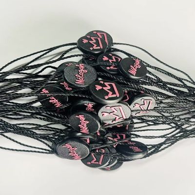 Hecho a medida Nudo elástico negro colgando etiqueta de cuerda de cuerda accesorios personalizados