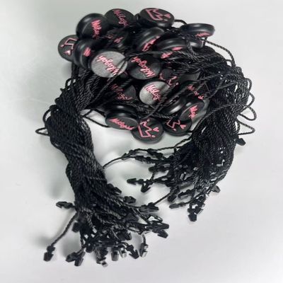 Hecho a medida Nudo elástico negro colgando etiqueta de cuerda de cuerda accesorios personalizados