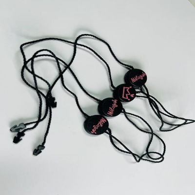 Hecho a medida Nudo elástico negro colgando etiqueta de cuerda de cuerda accesorios personalizados