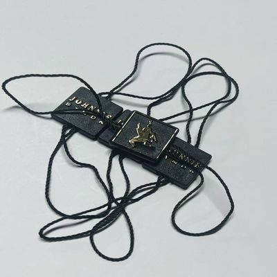 Etiquetas de precio de ropa de balanceo Fijaciones etiquetas colgantes negras cuerdas OEM