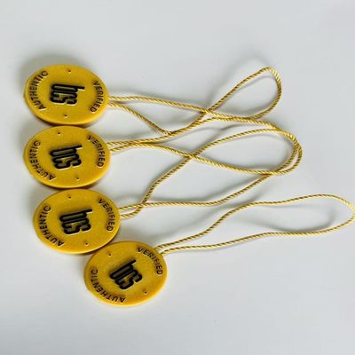 10 pulgadas amarillo etiqueta de plástico fijación bucle cerradura pinos etiqueta para ropa
