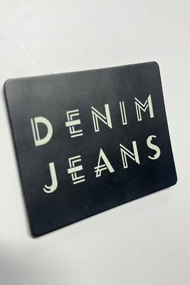 Leather Jeans Leather Label Black for Garment Label in Black Leather