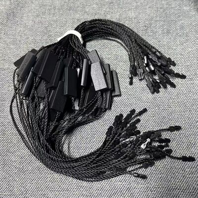 Customized Flexible Swing Black Hang Tag String For Clothing Garment