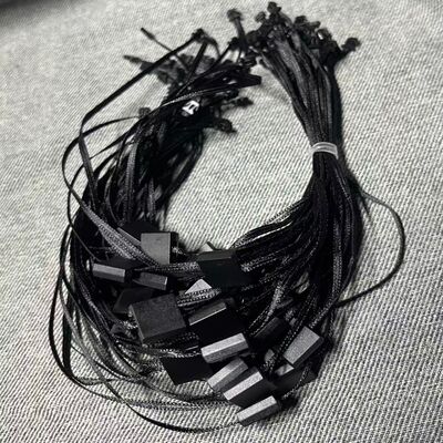 String Style Black Hang Tag String 7 Inches Length High Durability Ensures Secure Attachment on Clothing and Merchandise