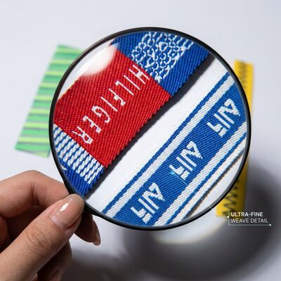 Die Cut Custom Shape Woven Clothing Labels Irregular Design Garment Tags Logo Branding Apparel