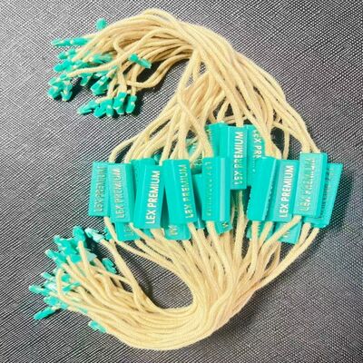 Cierre de plástico para etiquetas de prendas de vestir, técnica estándar en relieve, adecuado para diversas aplicaciones de etiquetado de ropa