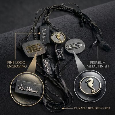 Rectángulo Negro colgando etiqueta de cuerda espesor 0,2 mm cantidad 100 piezas esenciales para etiquetar prendas de vestir y accesorios