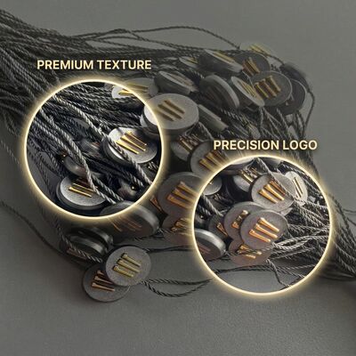 espesor 0.2mm Black Hang Tag String Rectangular Designed for Clothing Tags and Retail Packaging Entrega fuerte