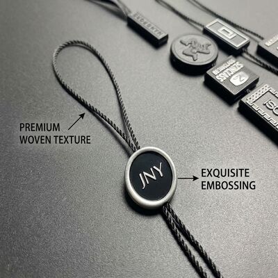 Etiquetas colgantes flexibles para prendas de vestir negras, adecuadas para etiquetas de ropa, identificación de prendas y personalización de productos textiles