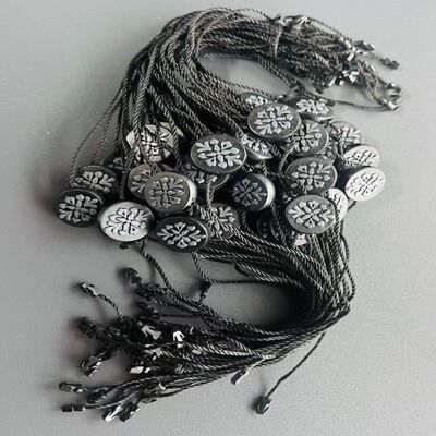 Etiquetas de columpios de ropa negras de 7 pulgadas de longitud adecuadas para la identificación de prendas de vestir y la descripción del producto en la industria de la moda